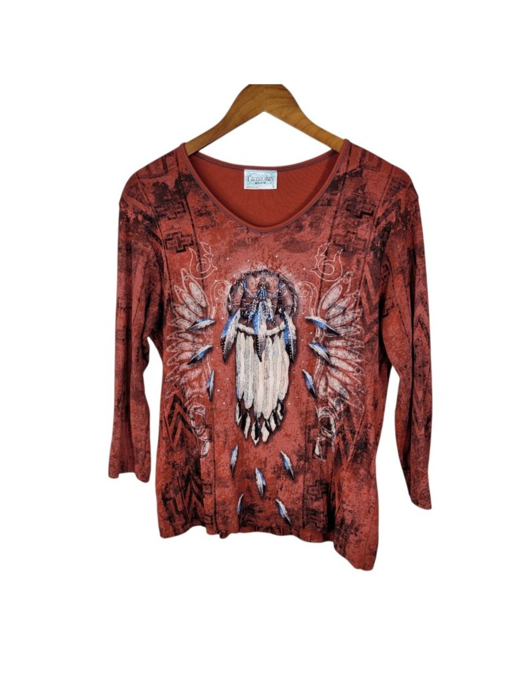 Vintage Y2K Top Size Large South West Dreamcatcher Studded Boho Hippie Feather